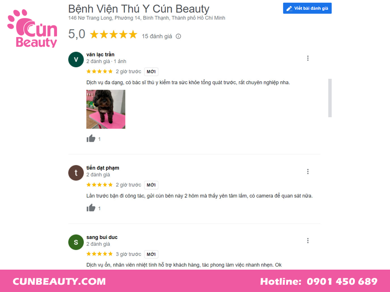 Đánh giá từ khách hàng về Cún Beauty