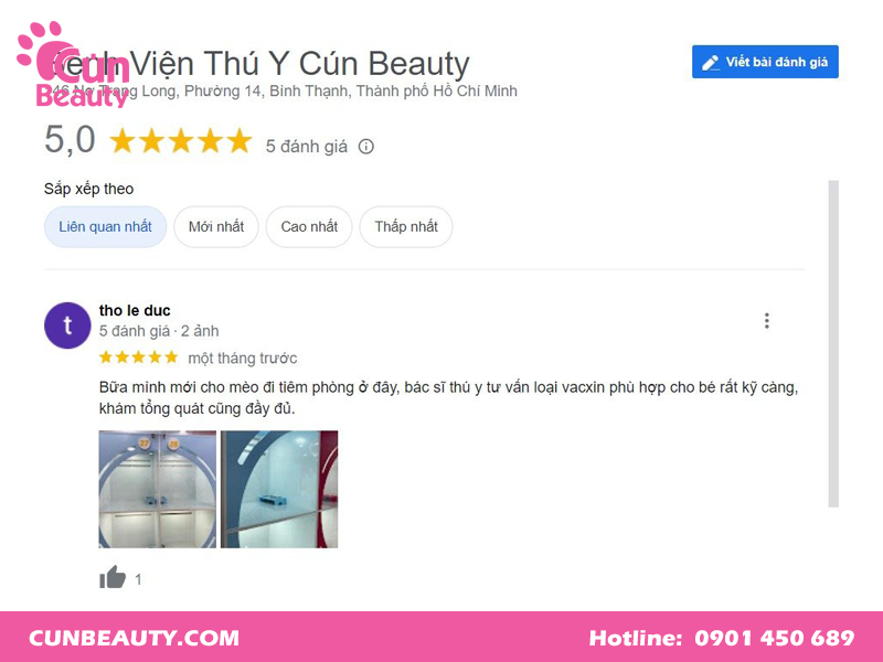 Đánh giá của khách hàng về Cún Beauty